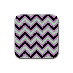 Zigzag Pattern Rubber Coaster (square)  by Valentinaart