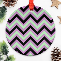 Zigzag Pattern Round Ornament (two Sides) by Valentinaart