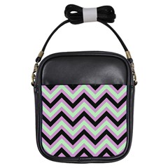 Zigzag Pattern Girls Sling Bags by Valentinaart