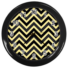 Zigzag Pattern Wall Clocks (black) by Valentinaart