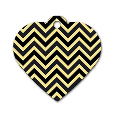 Zigzag Pattern Dog Tag Heart (two Sides) by Valentinaart