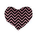 Zigzag pattern Standard 16  Premium Flano Heart Shape Cushions Back