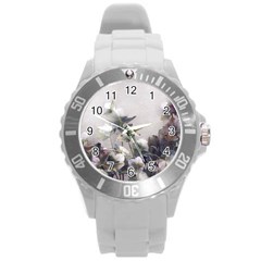 Watercolour Round Plastic Sport Watch (l) by DeneWestUK