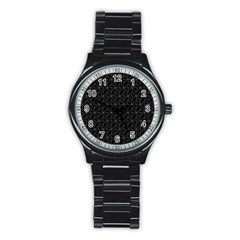 Pattern Stainless Steel Round Watch