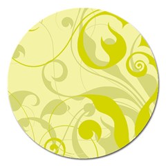 Floral Pattern Magnet 5  (round) by Valentinaart