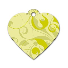 Floral Pattern Dog Tag Heart (one Side) by Valentinaart