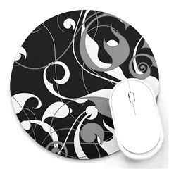 Floral Pattern Round Mousepads by Valentinaart