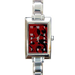 Floral Pattern Rectangle Italian Charm Watch by Valentinaart