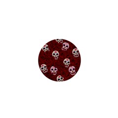 Funny Skull Rosebed 1  Mini Magnets by designworld65