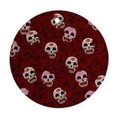 Funny Skull Rosebed Ornament (round) by designworld65