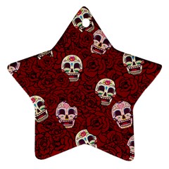 Funny Skull Rosebed Ornament (star) by designworld65