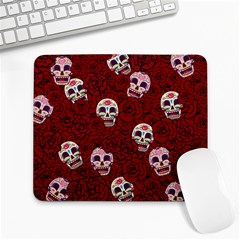 Funny Skull Rosebed Large Mousepads by designworld65