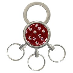 Funny Skull Rosebed 3-ring Key Chains by designworld65