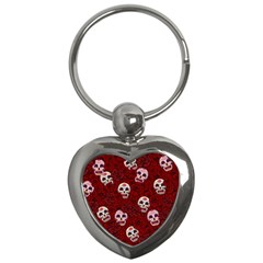 Funny Skull Rosebed Key Chains (heart)  by designworld65