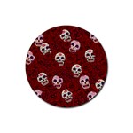 Funny Skull Rosebed Rubber Coaster (Round)  Front