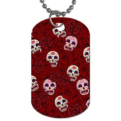 Funny Skull Rosebed Dog Tag (two Sides) by designworld65