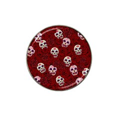 Funny Skull Rosebed Hat Clip Ball Marker by designworld65