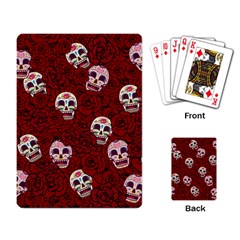 Funny Skull Rosebed Playing Card by designworld65