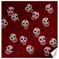 Funny Skull Rosebed Canvas 12  X 12   by designworld65