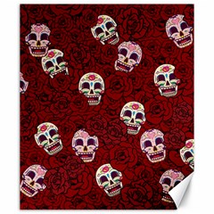 Funny Skull Rosebed Canvas 20  X 24   by designworld65