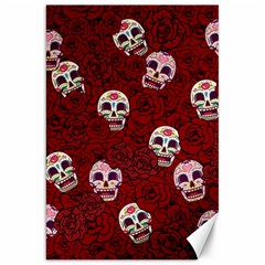 Funny Skull Rosebed Canvas 20  X 30   by designworld65