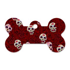 Funny Skull Rosebed Dog Tag Bone (one Side) by designworld65