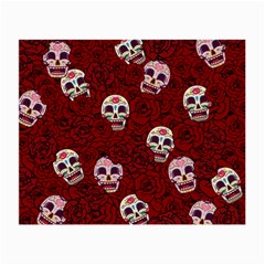 Funny Skull Rosebed Small Glasses Cloth (2-side) by designworld65