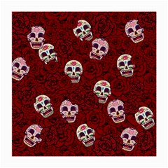 Funny Skull Rosebed Medium Glasses Cloth by designworld65