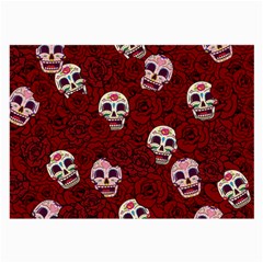 Funny Skull Rosebed Large Glasses Cloth (2-side) by designworld65