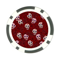 Funny Skull Rosebed Poker Chip Card Guard (10 Pack) by designworld65