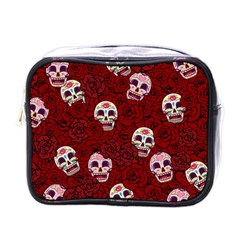 Funny Skull Rosebed Mini Toiletries Bags by designworld65