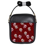 Funny Skull Rosebed Girls Sling Bags Front