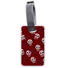 Funny Skull Rosebed Luggage Tags (one Side)  by designworld65