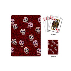 Funny Skull Rosebed Playing Cards (mini)  by designworld65