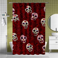 Funny Skull Rosebed Shower Curtain 48  X 72  (small)  by designworld65