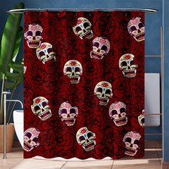 Funny Skull Rosebed Shower Curtain 60  X 72  (medium)  by designworld65