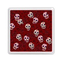 Funny Skull Rosebed Memory Card Reader (square)  by designworld65