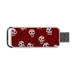 Funny Skull Rosebed Portable Usb Flash (two Sides)