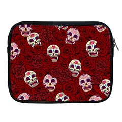 Funny Skull Rosebed Apple Ipad 2/3/4 Zipper Cases by designworld65