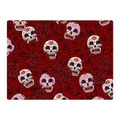 Funny Skull Rosebed Double Sided Flano Blanket (mini)  by designworld65