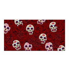 Funny Skull Rosebed Satin Wrap by designworld65