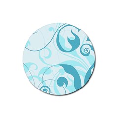 Floral Pattern Rubber Round Coaster (4 Pack)  by Valentinaart