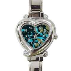 Floral Pattern Heart Italian Charm Watch by Valentinaart