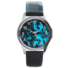 Floral pattern Round Metal Watch