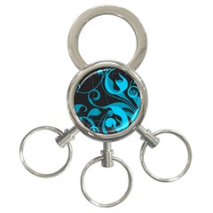 Floral pattern 3-Ring Key Chains