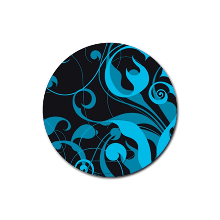 Floral pattern Rubber Coaster (Round) 