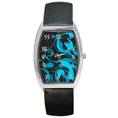 Floral pattern Barrel Style Metal Watch