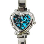 Floral pattern Heart Italian Charm Watch Front