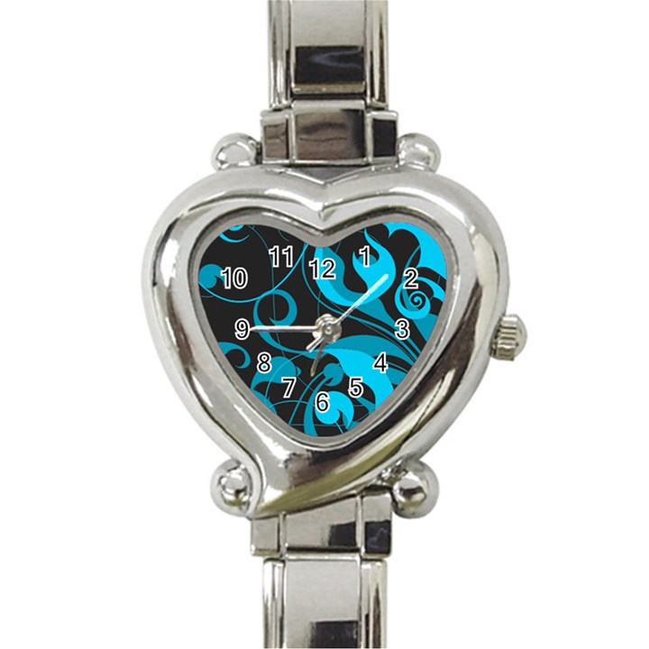 Floral pattern Heart Italian Charm Watch