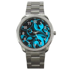 Floral pattern Sport Metal Watch